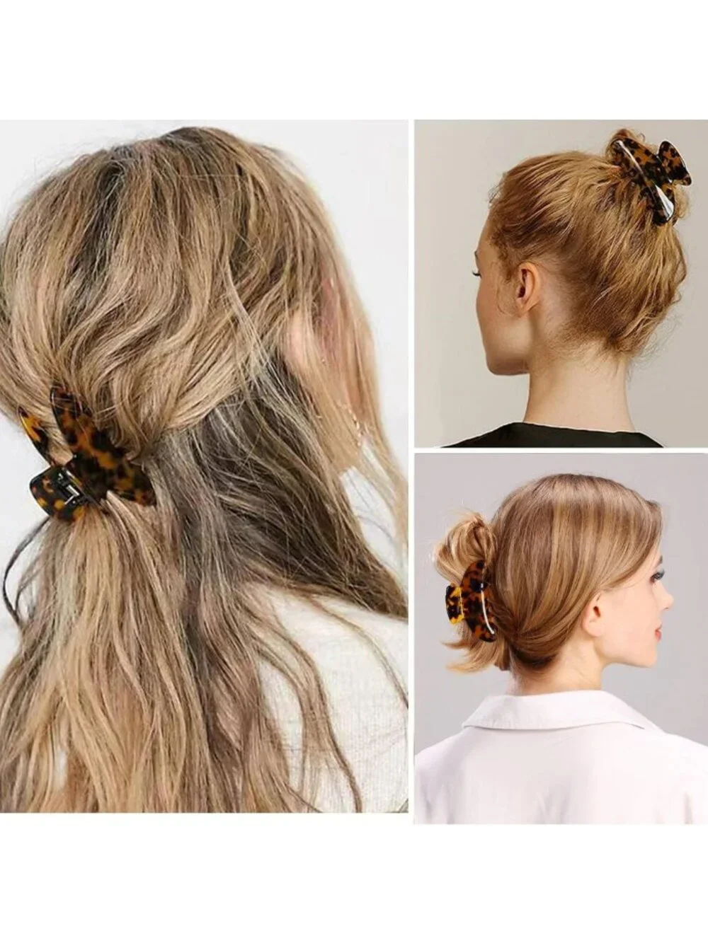 2 Pack Large Tortoise Shell Hair Claw Clips - Nonslip Jaw Clips for Thick Hair